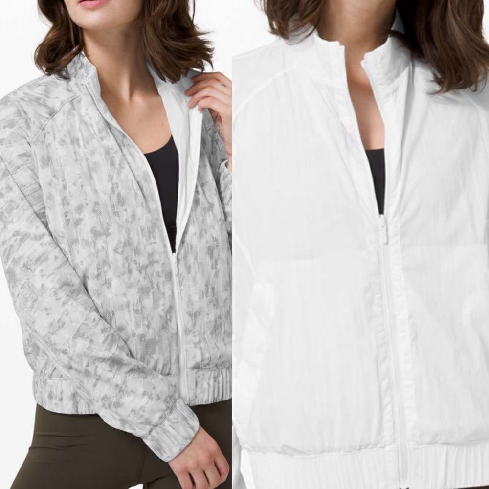 Lululemon ~Bombs Away reversibleJacket ~ White /City Breeze White Multi ~size 10